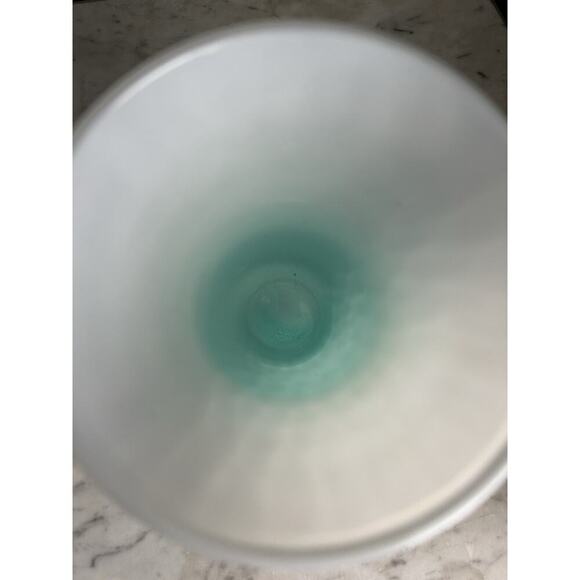 Vintage Libbey Ombre Teal Blue White Glass Vase 8" H Easter Spring Decor Pastel - Picture 9 of 10